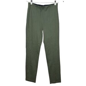 Pearl Lela Rose‎ Stretch Cotton Susie Pants Women Size 2 Green Straight Leg Crop